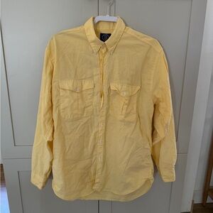 Vintage Butter Yellow Button-Up Shirt by Gap 100% Cotton